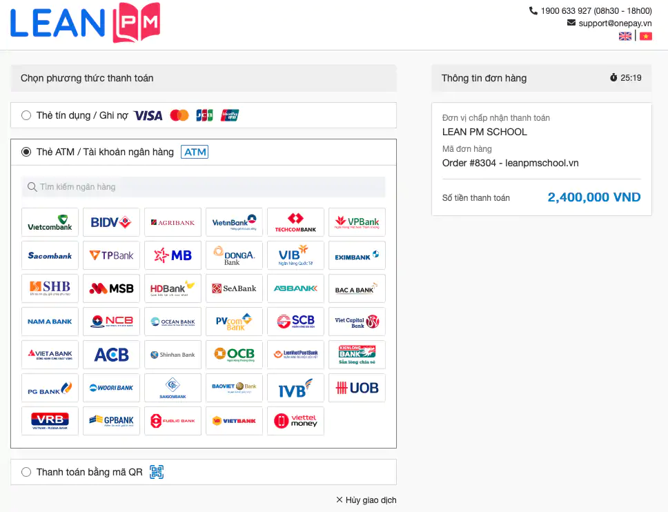 Hướng dẫn mua hàng và thanh toán 10 Card bank qr